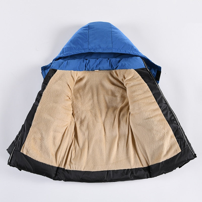2022 Winter Boys Jackets For Baby Boy Hooded Thick Warm Down Jacket Children Outerwear Coats Kids Clothes Jackets 3-6 Years Old