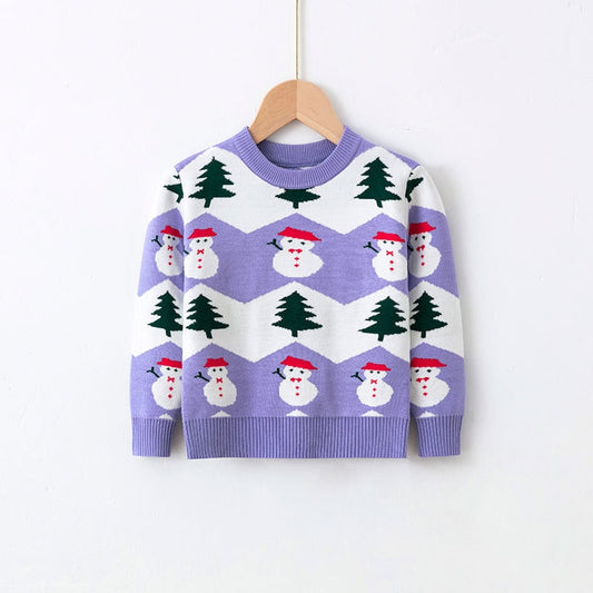 Girls Sweater 2022 Winter Autumn Children Clothing Baby Girl Knitwear Pullover Knitted Sweater Kids Cartoon Print Warm Sweaters