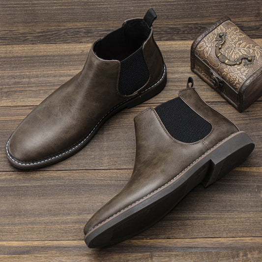 40~46 Chelsea Boots Men 2023 Brand Comfortable Fashion Leather Men Boots #KD5318
