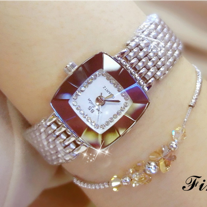 BS bee sister Diamond Women Watches Luxury Gold Women&#39;s Bracelet Watches Silver Quartz Clock Female 2022 Watch For Ladies Girl