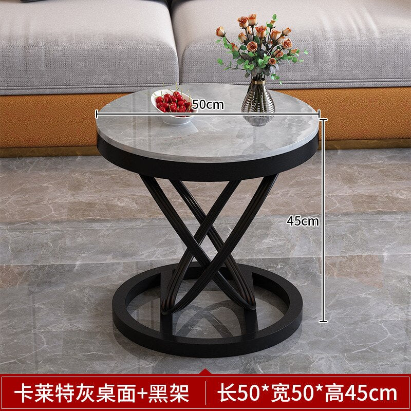 Round Organizer Coffee Table Marble Top Nordic Fashionable Work Gold Coffee Table Tea Game Design Muebles De La Sala Furniture
