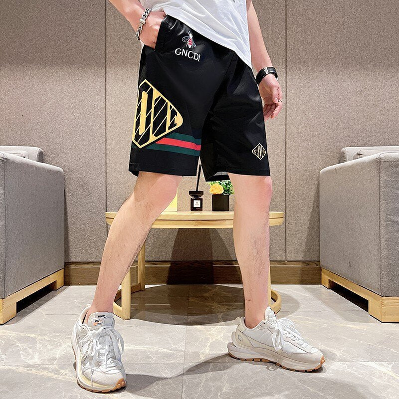 Men&#39;s Casual Five-point Pants Man Summer Quick-drying Loose Sports Shorts Trend Printing Trousers for Male Fashion Streetwear