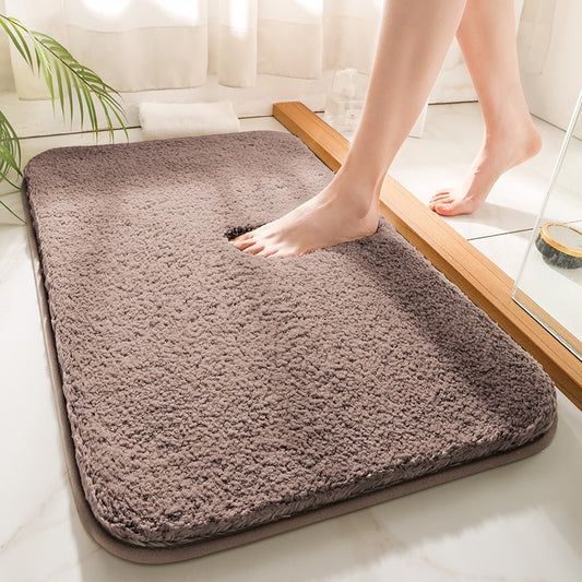 Super Thick Fluff Fiber Bath Mats Comfortable and Soft Bathroom Carpet Non-slip Absorbent Rug Foot Mat Shower Room Doormat