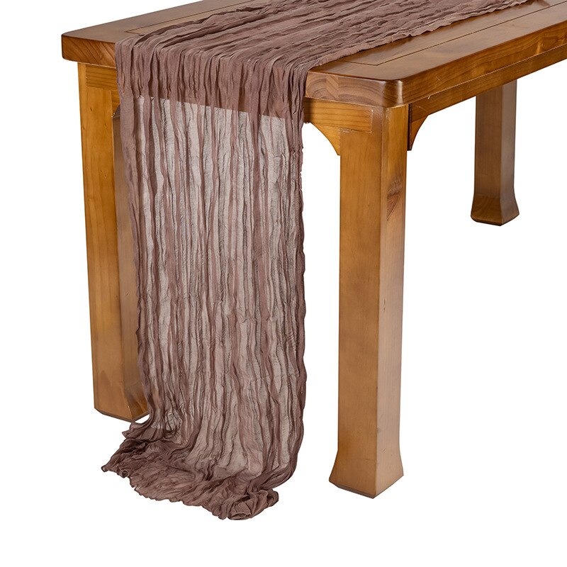 Luxury Table Runner Dinning Table Decoration Rustic Boho Wedding Party Bridal Shower Birthday cheesecloth gauze table runner