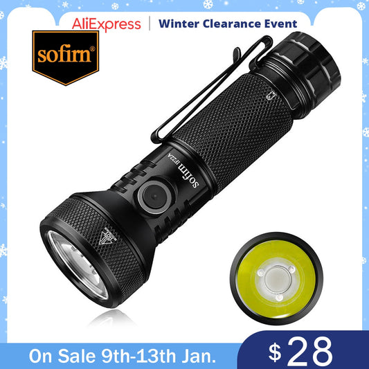 Sofirn IF22A 21700 USB C 3A Rechargeable Powerful LED Flashlight SFT40 2100lm 680M Throw Reverse Charging Super Bright Torch
