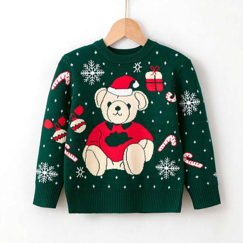 Girls Sweater 2022 Winter Autumn Children Clothing Baby Girl Knitwear Pullover Knitted Sweater Kids Cartoon Print Warm Sweaters