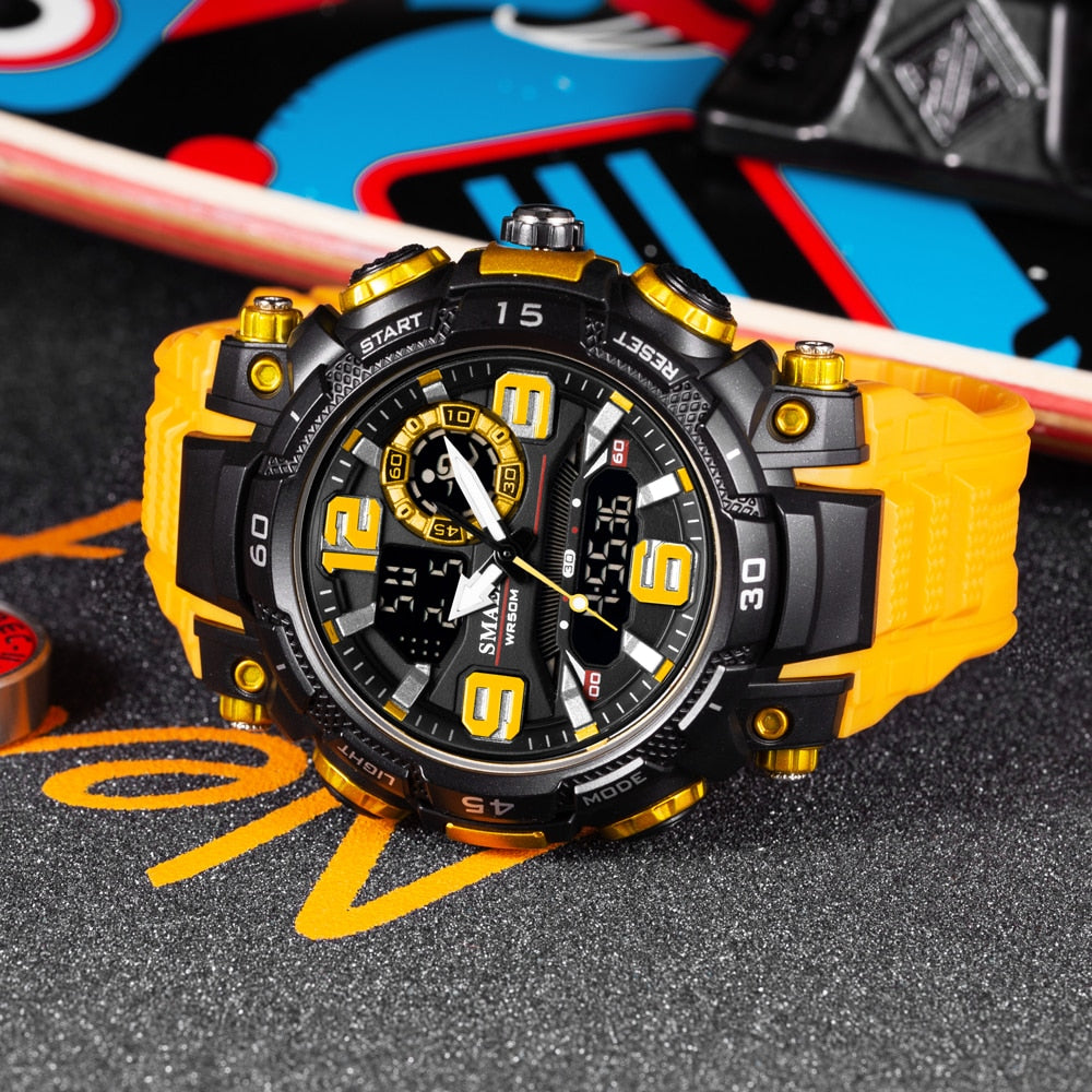 SMAEL Top Luxury Watches Men Dual Display Watch Waterproof Men&#39;s Sport Wristwatch Mens Military Army Clock Male Stopwatch 1921