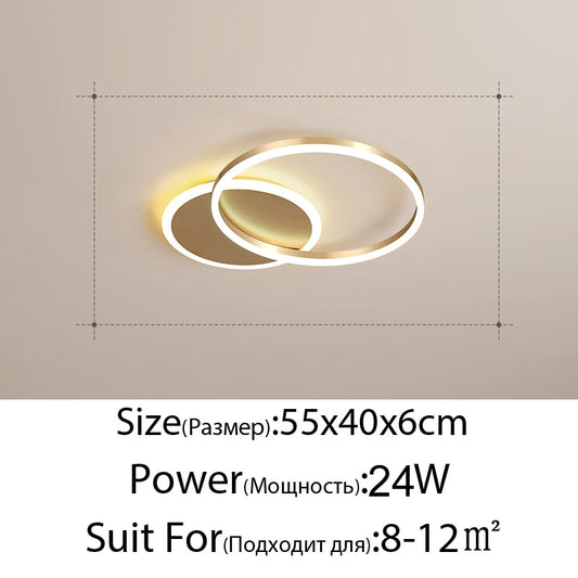 New Modern LED Chandelier Lighting For Living Study Bedroom Lamps Indoor Lighting Round Rings Foyer Lustre Chandeliers Luminaire