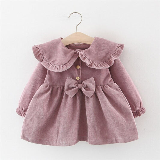 Menoea Infant dress Autumn 2022 Baby Girl Clothes Newborn Kids Long Sleeve Dresses Children Girl Cartoon Bear Pattern Cute Dress