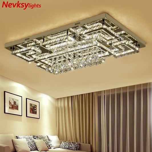 Luxury led fixtures drawing crystal ceiling light living ceiling lamp modern lighting bedroom led crystal lamp remote control