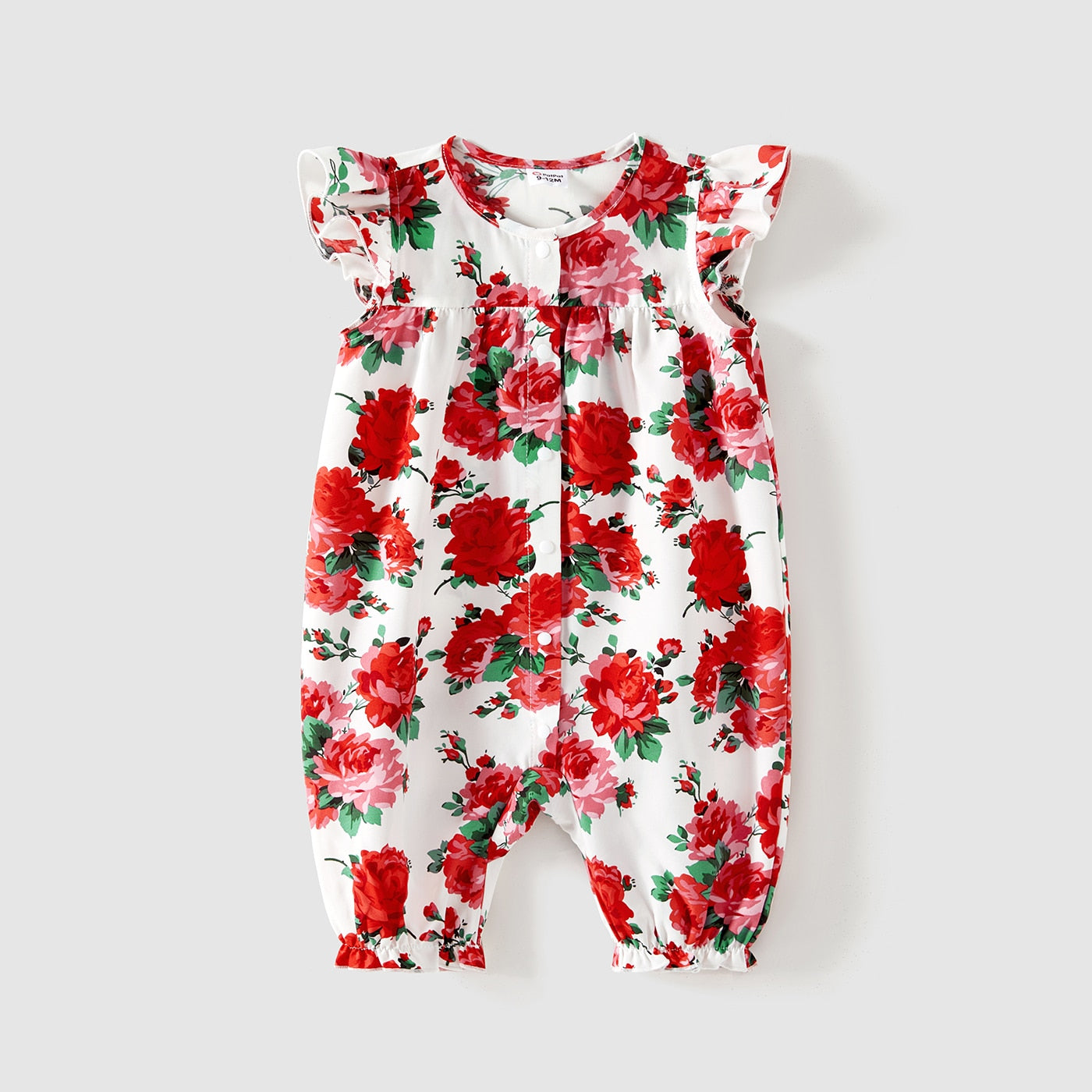 PatPat Family Matching Outfits 95% Cotton Short-sleeve Colorblock T-shirts and Floral Print Spliced Dresses Sets
