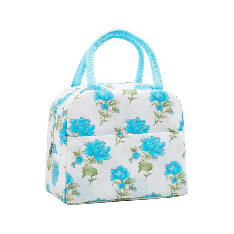 New Portable Lunch Bag Portable Insulated Canvas Lunch Bag Ladies Kids Breakfast Storage Bag Food Cooling Insulation Container