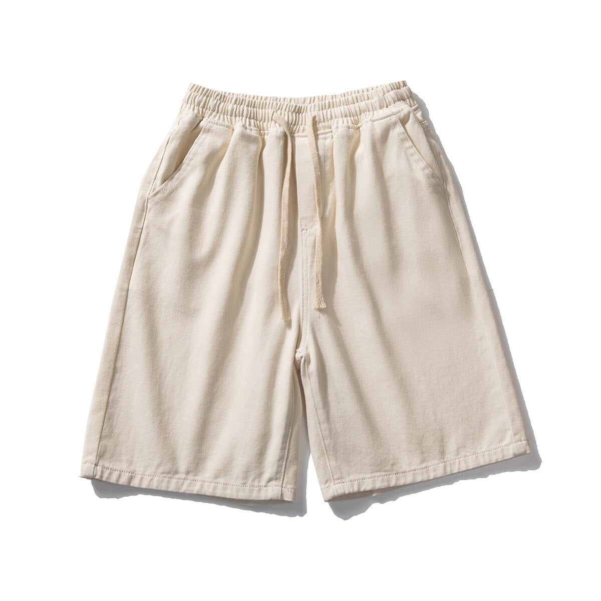 Men&#39;s Denim Shorts 2023 Summer New Korean Street Loose Straight Leg Wide Leg Shorts Retro Baggy Casual Shorts Black White Blue