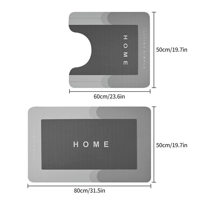 2pcs/Set Bathroom Mat Set Nappa Toilet Mat Non-slip Bath Rug Water Absorbent Entrance Doormat Shower Floor Carpet felpudo