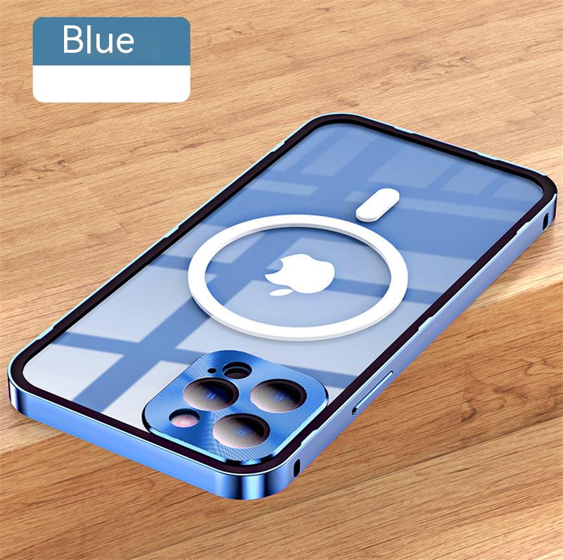 Wireless Charging Case For iphone 14 13 12 Pro Max Metal Aluminium alloy Glass ultrathin protective Magnetic Magsafe back cover