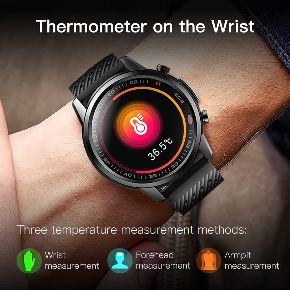 KUMI KU3 Pro Men  Smart Watch Laser Health ECG Monitor Heart Rate Blood Pressure Tracker Waterproof Smartwatch for IOS Andro