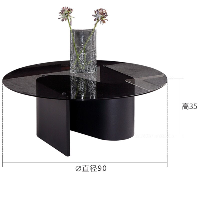 Round Glass Coffee Table Console Nordic Desk Black Balcony Cofee Table Tv Outdoor Furniture Muebles De La Sala Home Furniture