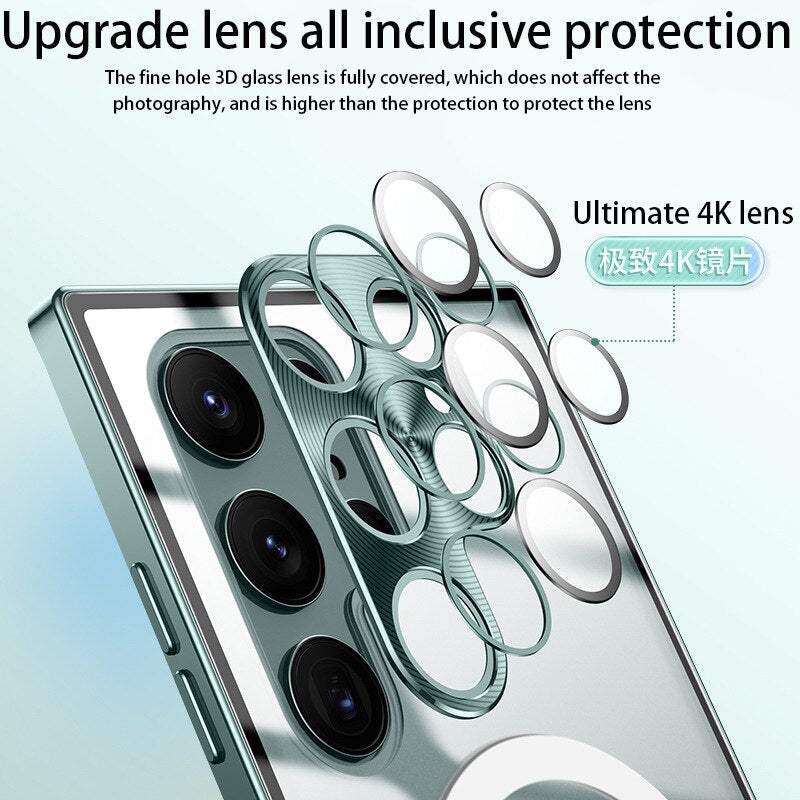 Magnetic Magsafe case For Samsung Galaxy S23 S21 S22 Ultra 5G Metal aluminium alloy protective Wireless charging ultra-thin case