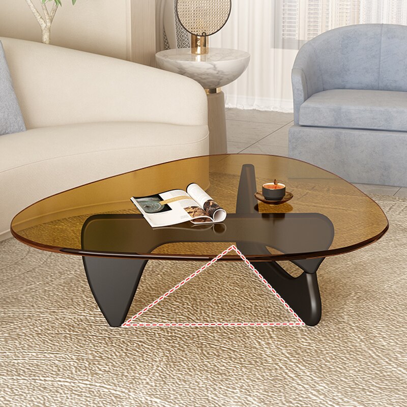 Luxury Modern Coffee Table Black Glass Sofa Coffee Table Transparent Minimalist Sofa Design Mesa De Centro De Sala Furniture