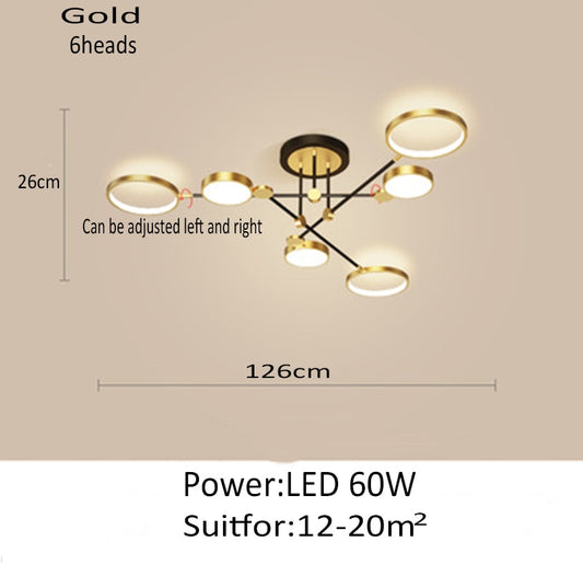 Nordic Light Luxury LED Smart Chandelier Creative Villa Living Room Interior Decoration Ceiling Lamp Bedroom Dining Room Lamps