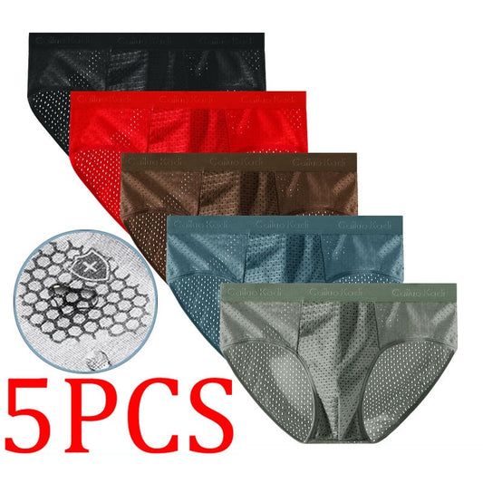 5PCS/Lot Mesh Hole Graphene men brief mens briefs underwear men sexy underwear men&#39;s underwear briefs men underwear man sexy