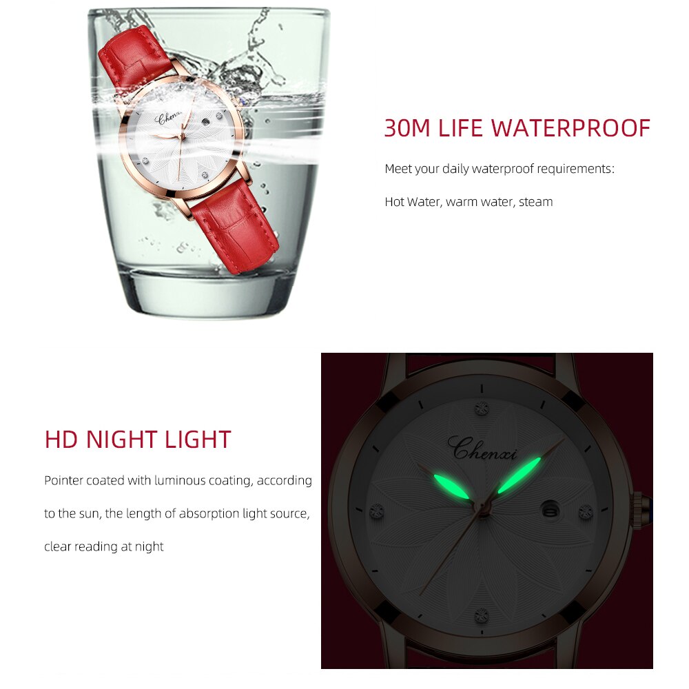 CHENXI Women Watches Top Brand Luxury Analog Women&#39;s Bracelet Wrist Watch Fashion Waterproof Ladies Dress Quartz Clock