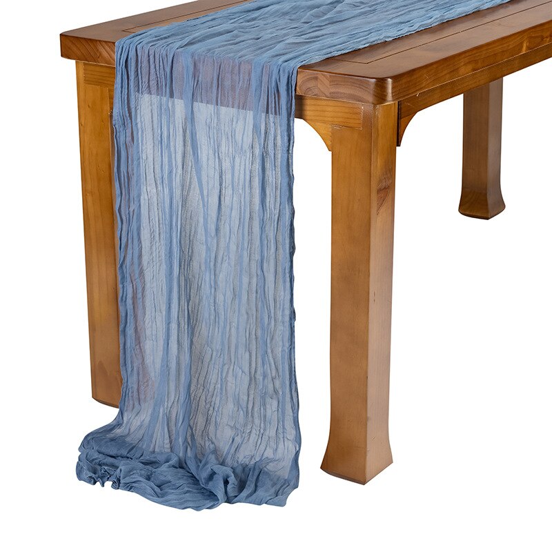 Luxury Table Runner Dinning Table Decoration Rustic Boho Wedding Party Bridal Shower Birthday cheesecloth gauze table runner