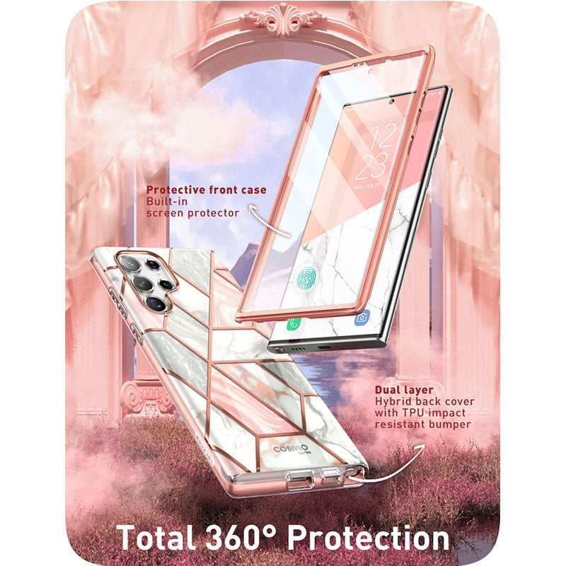 For Samsung Galaxy S22 Ultra Case 5G (2022 Release) I-BLASON Cosmo Slim Stylish Protective Case with Built-in Screen Protector