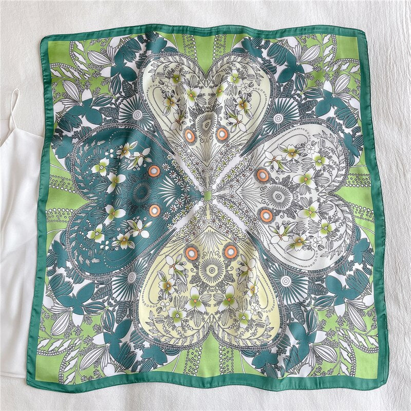 Design Silk Feeling Square Scarf Women Luxury 70cm Shawl Wraps Female Hair Hand  Wrist Foulard Headkerchief Hijab Bandana New