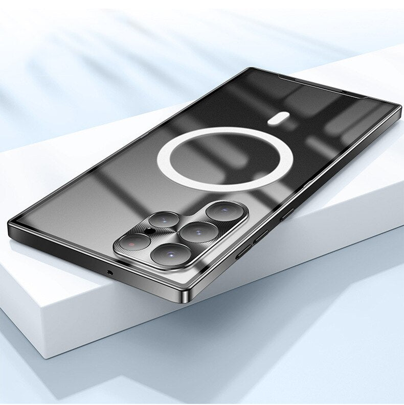 Magnetic Magsafe Case For Samsung Galaxy S23 S21 S22 Ultra NEW Metal aluminium alloy Glass frosted ultra-thin protective cover