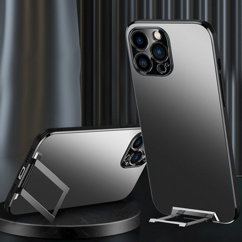 For iPhone 14 Pro Max Phone Case Metal Invisible Bracket Stand Back Cover For iPhone 13 Pro Max 14 Plus Magsafe Magnetic Case