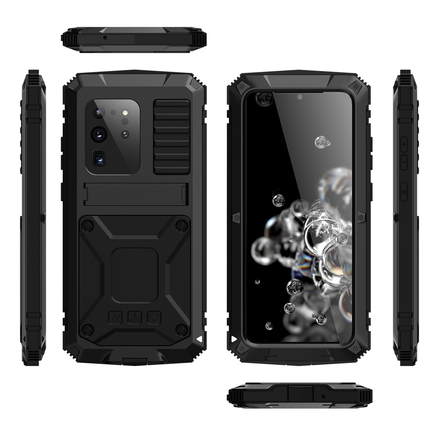 Rugged Armor 360 Full Phone Case for Samsung Galaxy S22 S21 S20 Plus Note 20 Ultra FE A32 5G 4G Metal Aluminum Shockproof Cover