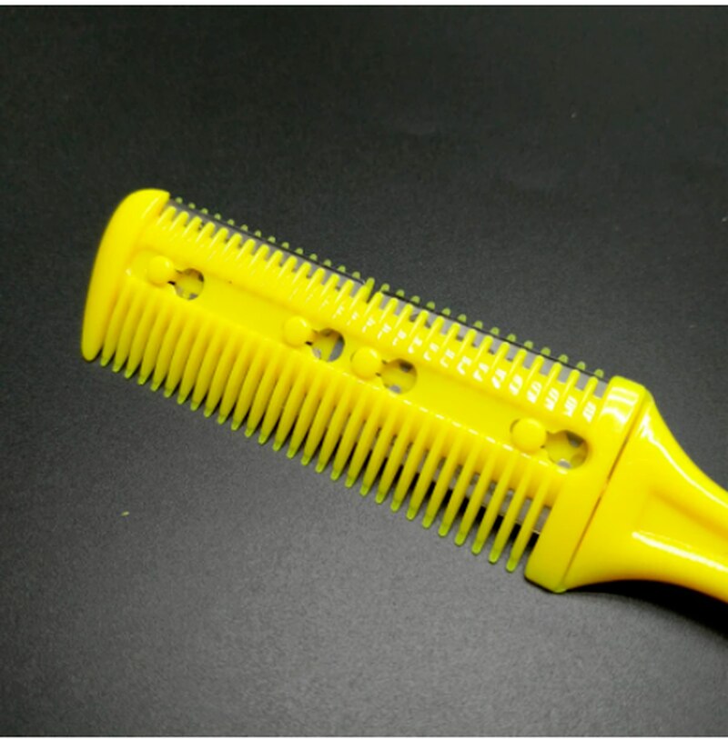 1 Pc Multicolor Hair Cut Barber Styling Scissor Razor Magic Blade Combs Hairdressing Tool Kit Double-Sided Knife Hair Scissors