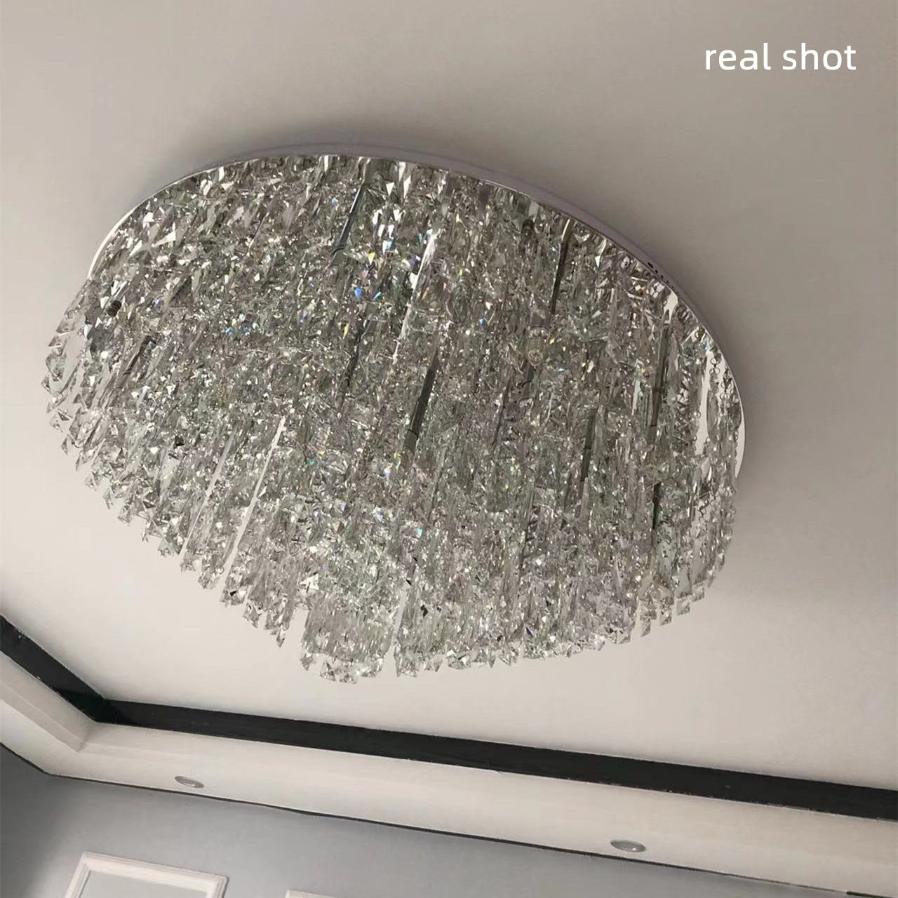 Modern Bedroom Crystals E14 Ceiling Lamp Lustre Lamp Steel Led Ceiling Lights Art Deco Led Chandelier Lighting Fixtures Lamp