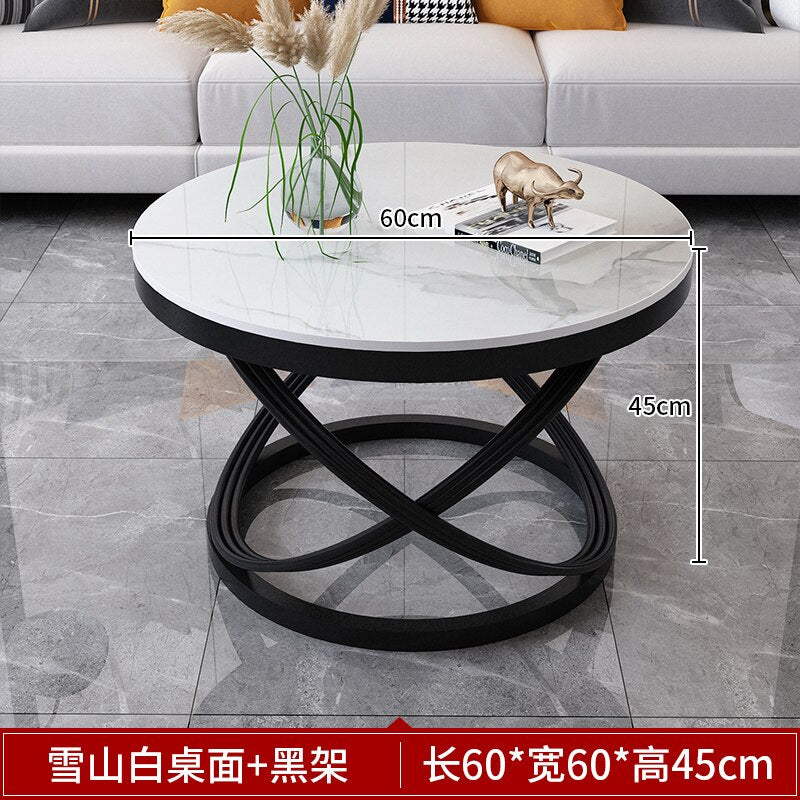 Round Organizer Coffee Table Marble Top Nordic Fashionable Work Gold Coffee Table Tea Game Design Muebles De La Sala Furniture