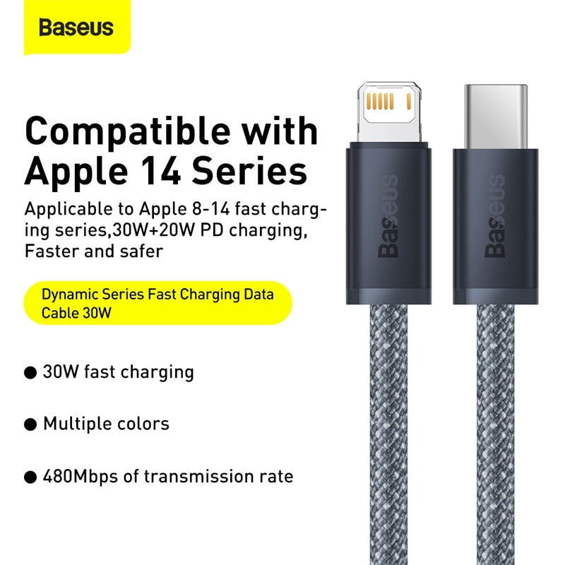 Baseus 20W PD USB C Cable for iPhone 14 13 Pro Max Fast Charging USB C Cable for iPhone12 mini pro max Data USB Type C Cable