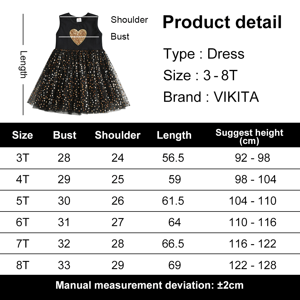 VIKITA Party Dresses for Girls Children Stars Sequins Shiny Vestidos Girl Elegant Prom Evening Princess Summer Ball Gowns