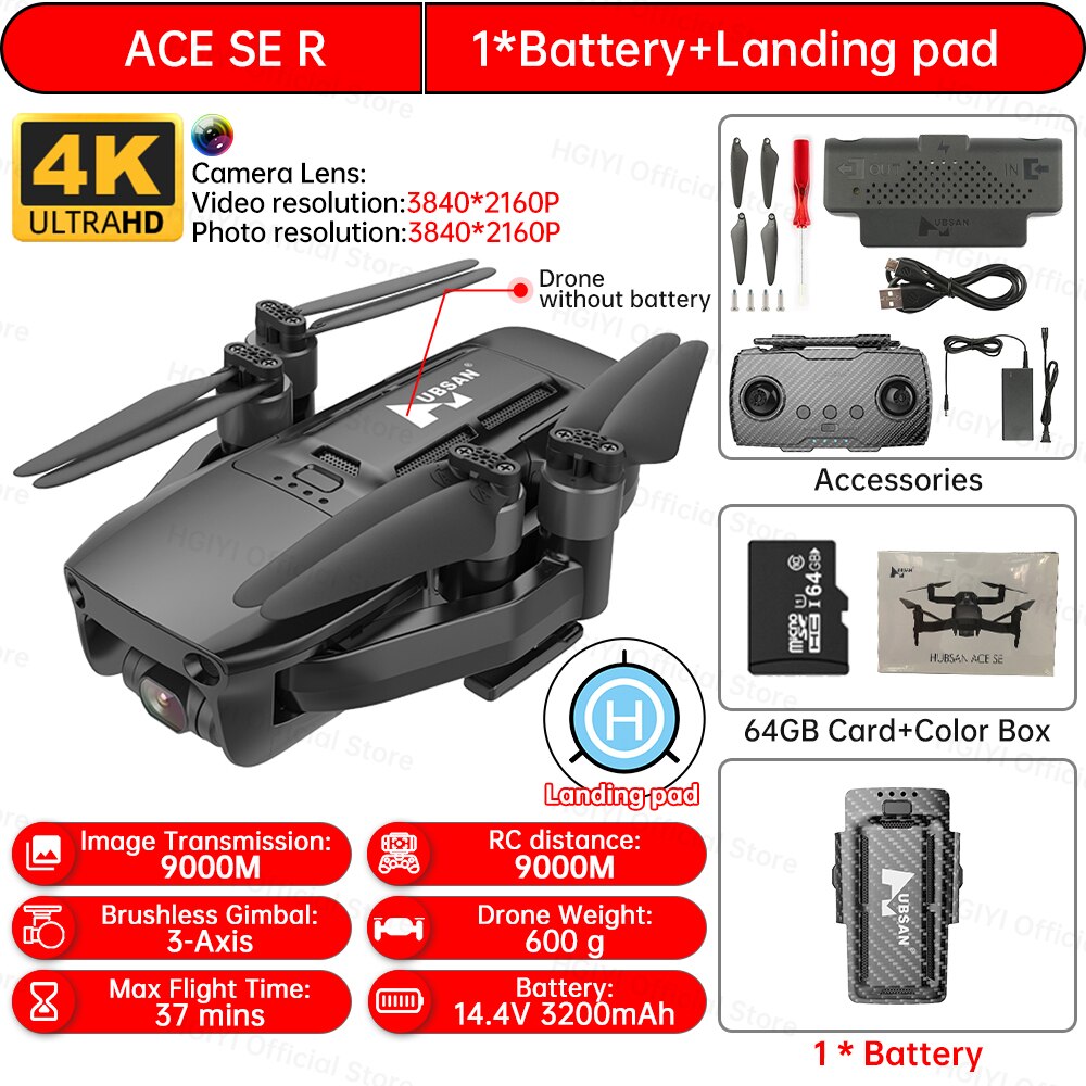 Hubsan ACE SE R GPS Drone 4k Profesional 5G WIFI 9km 3-Axis Gimbal Camera Brushless Motor RC Helicopter Quadcopter VS DJI Mini 2