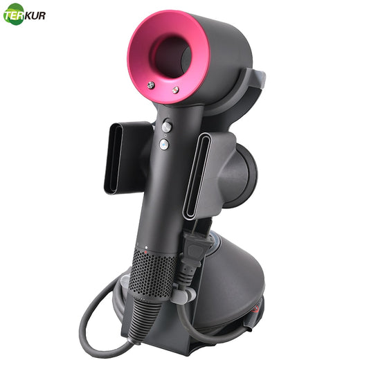 Hairdryer Stand for Dyson Hair Dryer Compatible Vertical Storage Rack Galvanized Steel Sheet Material Automatic Suction Nozzle
