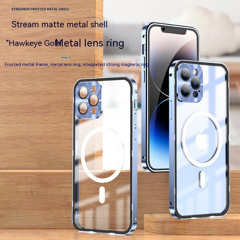 Wireless Charging Case For iphone 14 13 12 Pro Max Metal Aluminium alloy Glass ultrathin protective Magnetic Magsafe back cover