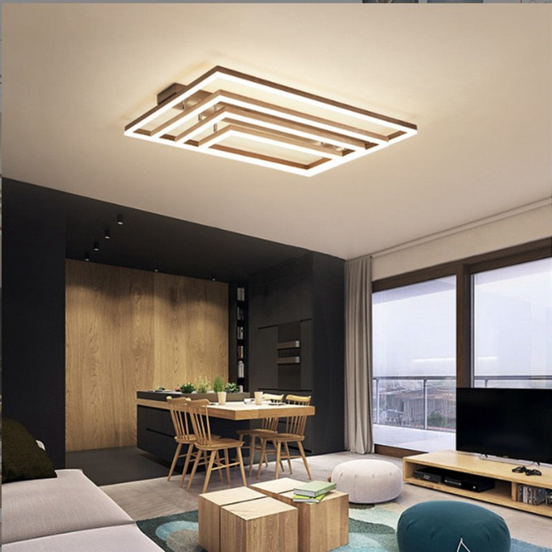 Modern Light Luxury Chandelier Simple Living Room Ceiling Lamp Nordic LED With Remote Control Black Interior Decoration Lamps