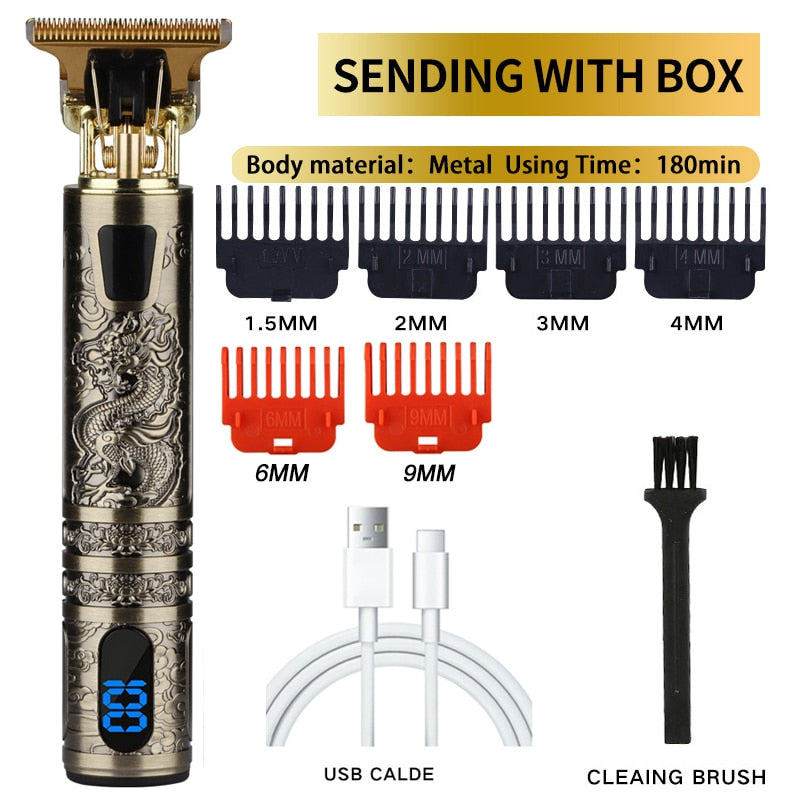 Vintage T9 Electric Hair Clipper Hair Cutting Machine Professional Men&#39;s Electric Shaver Rechargeable Barber trimmer for men USB
