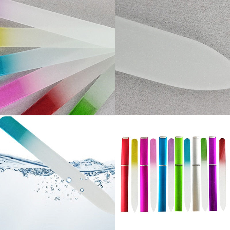 Premium Glass Nail File With Case, Crystal Nail File, Professional Salon Manicure Tool For Natural Nails Available On Both Sides