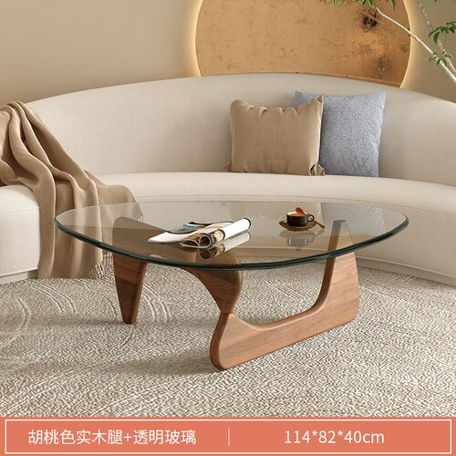 Luxury Modern Coffee Table Black Glass Sofa Coffee Table Transparent Minimalist Sofa Design Mesa De Centro De Sala Furniture
