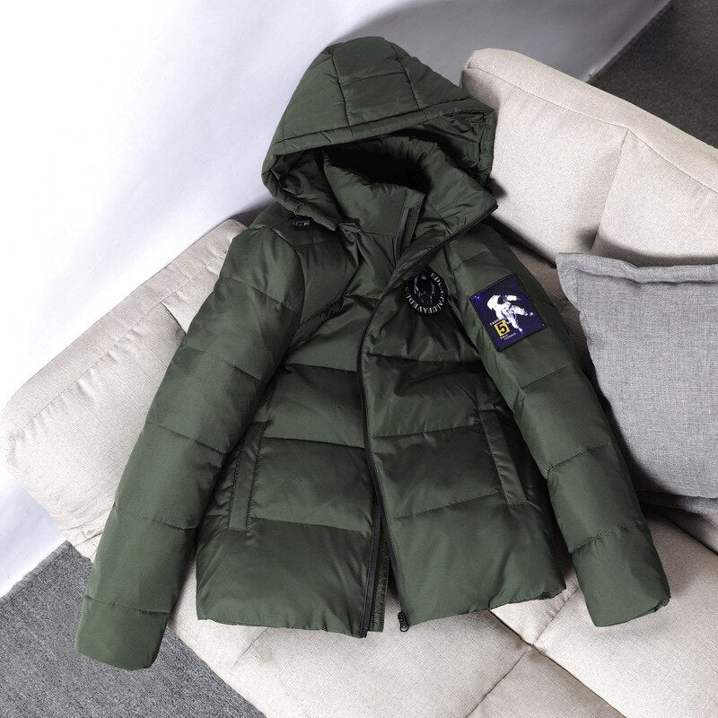 Winter Down Parkas Jacket Men, Windbreaker White Duck Down Parkas, Snow Camouflage Hooded Thicken Warm Jackets Overcoat -20 Degree