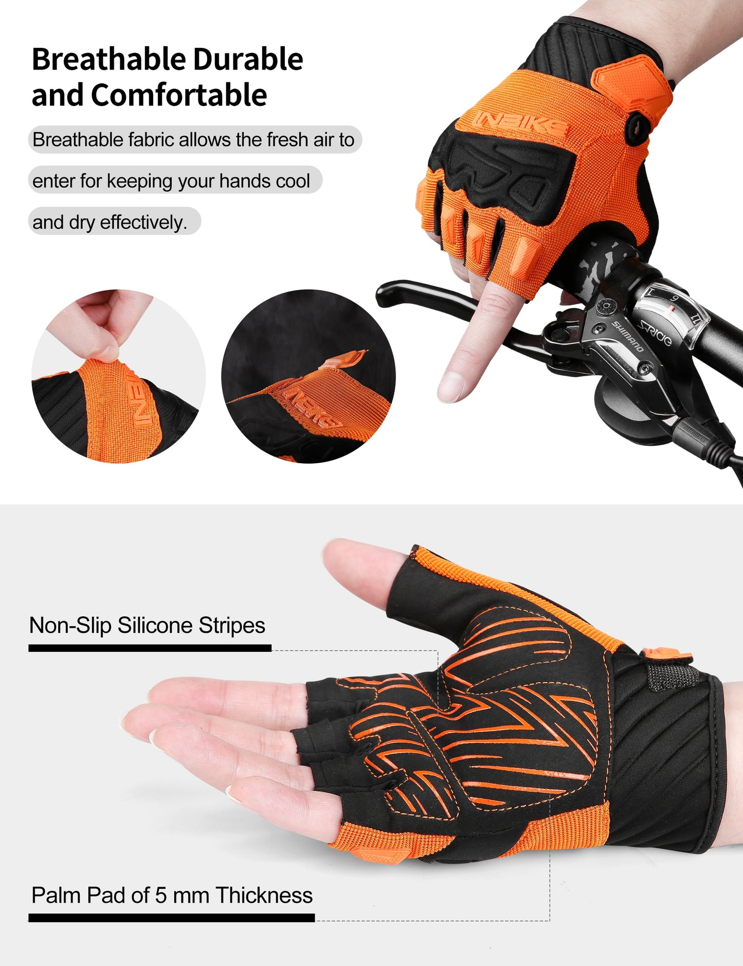 INBIKE 2023 New Arrival MTB Bike Gloves Summer Half Finger Cycling Gloves For Men Women Breathable Sport Bicycle Gloves MH010