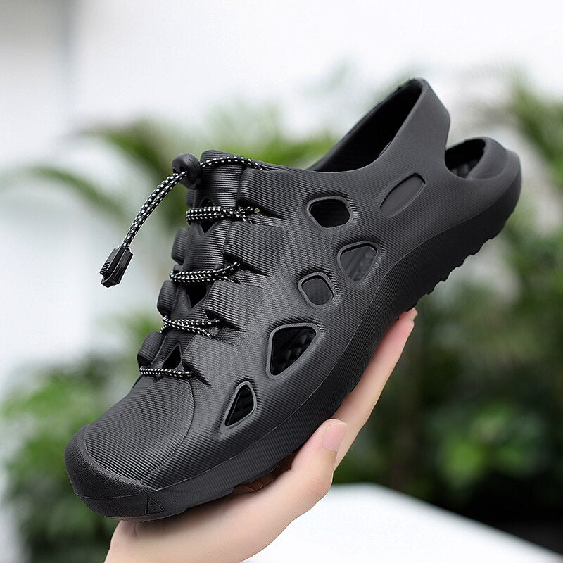 Men&#39;s Sandals Summer 2023 Light Slip-on Jelly Shoes Slippers Men Breathable Non-Slip Beach Soft Bottom Water Footwear Flats