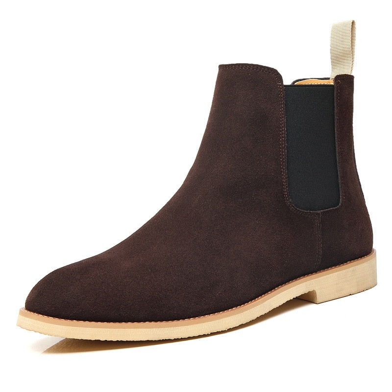 Chelsea Boots Men Handmade Business Black Red Slip on Flock Pu Cowboy Boots Sapato Masculino Free Shipping Men Boots