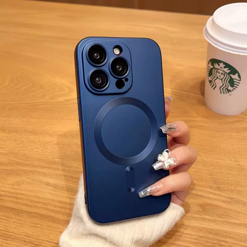 Luxury For Magsafe Magnetic Wireless Charging Matte Case for iPhone 14 13 12 11 Pro Max Plus Silicone Lens Shockproof Cover