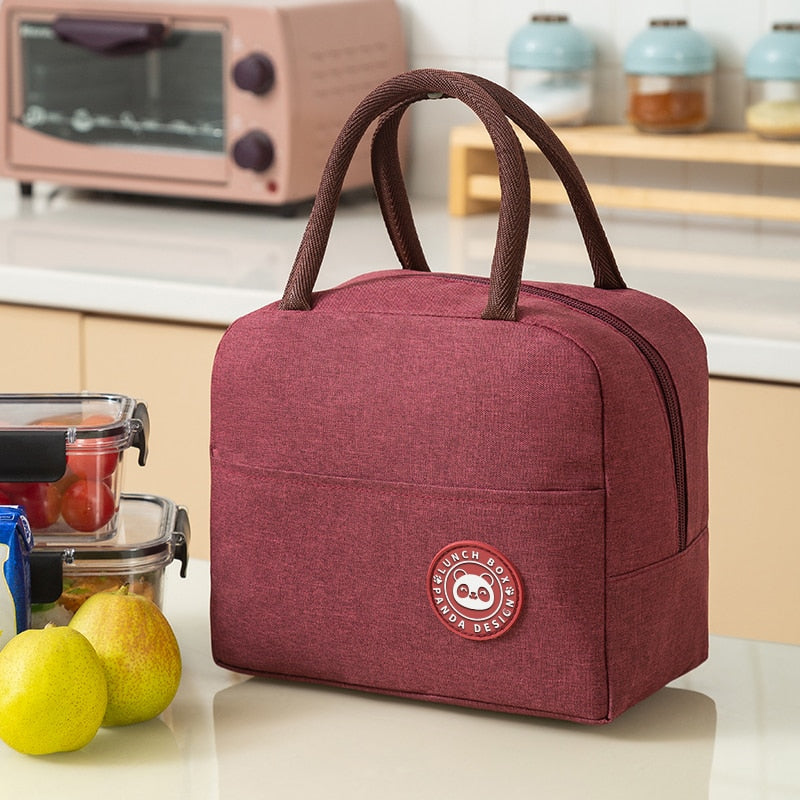 Portable Lunch Bags  For Kids Handigs Thermel Insulatad Camvas Tite Pouch  Scholl Bento  Picnic Food Storege Conteiners Kitchen